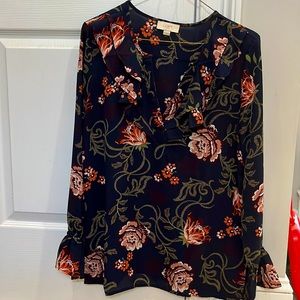 Beautiful blue floral blouse. Size XS. Loft.